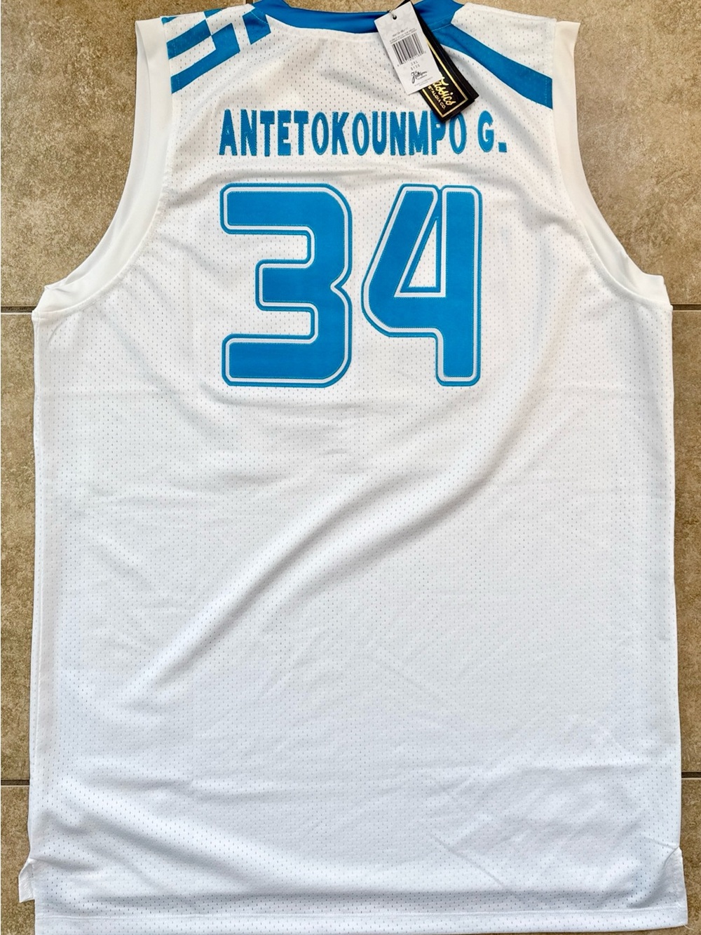 Giannis Antetokounmpo Hellas Jersey Size 2XL Headgear Classics Blue MSRP $135